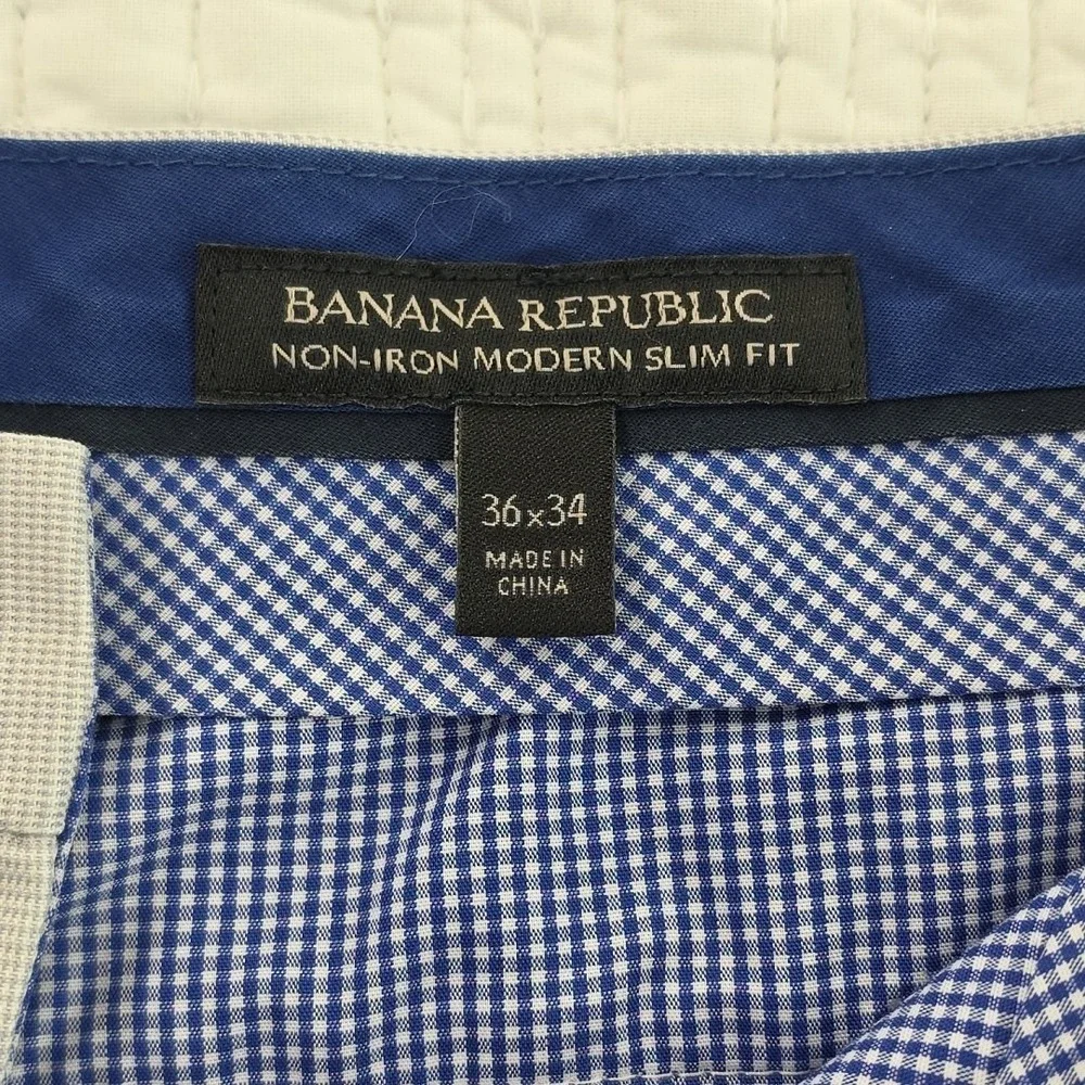 Banana Republic Travel Slim Fit Chino Pants‎ Mens 36x34 Gray Cotton Zip Pocket